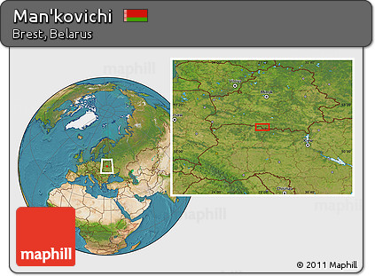 Satellite Location Map of Man'kovichi