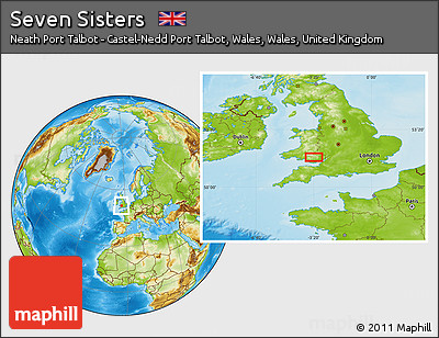 Physical Location Map of Seven Sisters