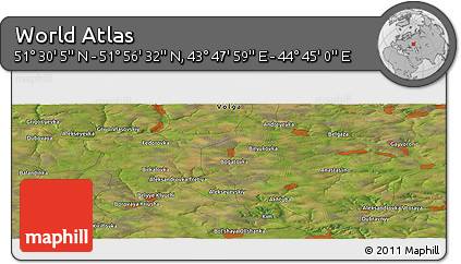 Satellite Panoramic Map of the Area around 51° 43' 18" N, 44° 16' 29" E