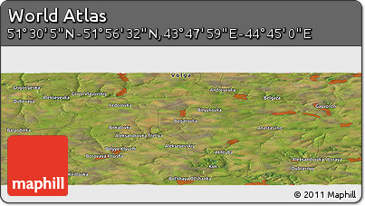 Satellite Panoramic Map of the Area around 51° 43' 18" N, 44° 16' 29" E