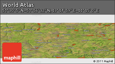 Satellite Panoramic Map of the Area around 51° 43' 18" N, 44° 16' 29" E
