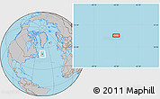 Gray Location Map of the area around 51° 43' 18" N, 45° 49' 30" W