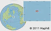 Savanna Style Location Map of the area around 51° 43' 18" N, 45° 49' 30" W
