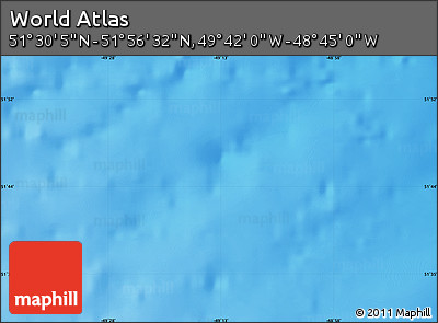Physical Map of the Area around 51° 43' 18" N, 49° 13' 30" W