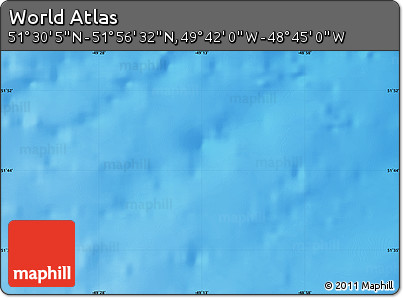 Physical Map of the Area around 51° 43' 18" N, 49° 13' 30" W