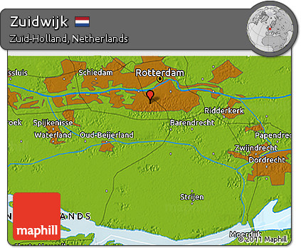 Physical 3D Map of Zuidwijk