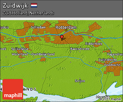 Physical 3D Map of Zuidwijk