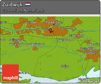 Physical 3D Map of Zuidwijk