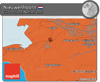 Political 3D Map of Nieuwenhoorn