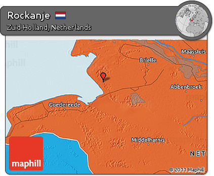 Political 3D Map of Rockanje