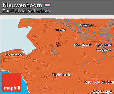 Political 3D Map of Nieuwenhoorn