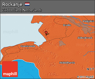 Political 3D Map of Rockanje