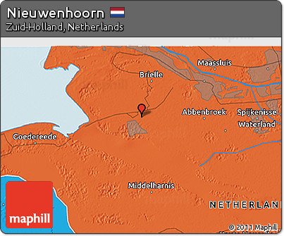Political 3D Map of Nieuwenhoorn