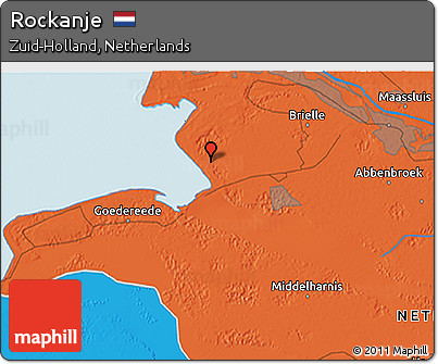 Political 3D Map of Rockanje