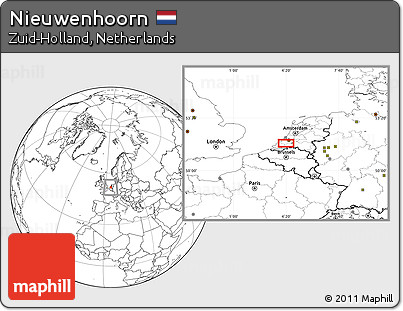 Blank Location Map of Nieuwenhoorn