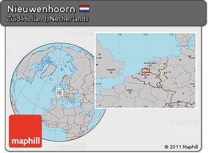 Gray Location Map of Nieuwenhoorn