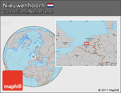 Gray Location Map of Nieuwenhoorn