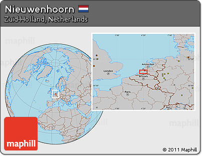 Gray Location Map of Nieuwenhoorn