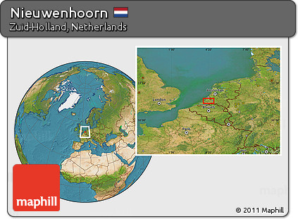 Satellite Location Map of Nieuwenhoorn