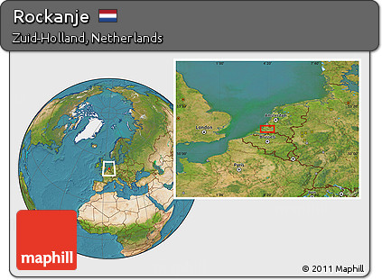 Satellite Location Map of Rockanje