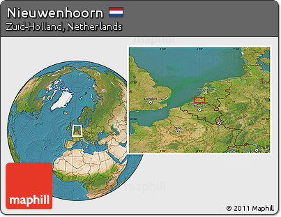 Satellite Location Map of Nieuwenhoorn