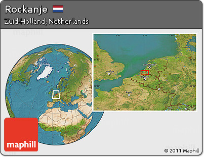 Satellite Location Map of Rockanje