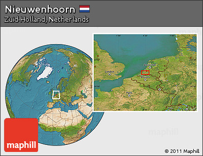 Satellite Location Map of Nieuwenhoorn
