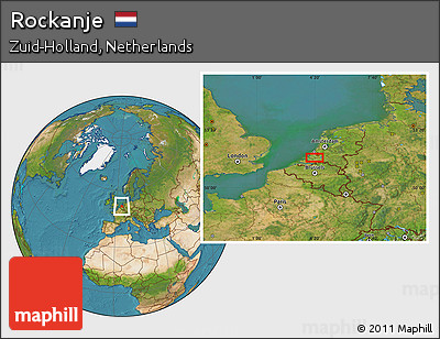 Satellite Location Map of Rockanje