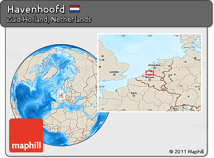 Shaded Relief Location Map of Havenhoofd