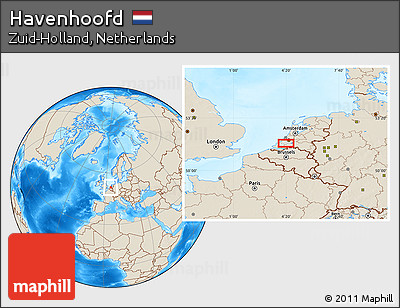 Shaded Relief Location Map of Havenhoofd