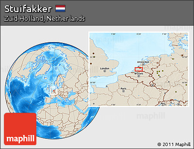 Shaded Relief Location Map of Stuifakker