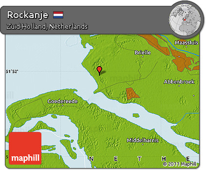 Physical Map of Rockanje