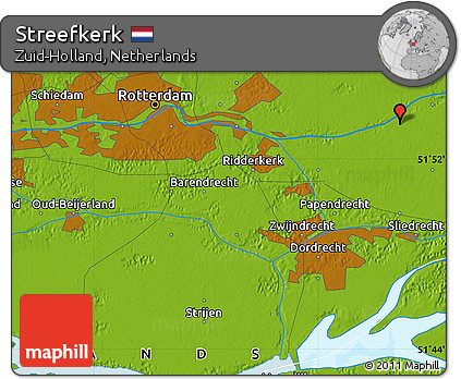 Physical Map of Streefkerk