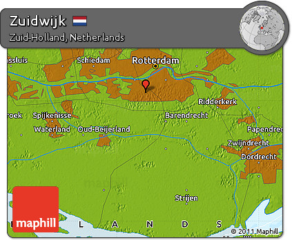Physical Map of Zuidwijk