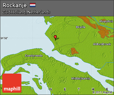 Physical Map of Rockanje