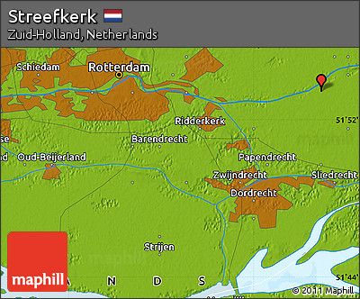Physical Map of Streefkerk