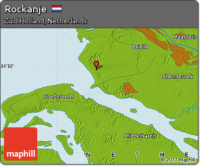 Physical Map of Rockanje