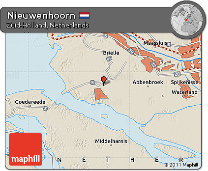 Shaded Relief Map of Nieuwenhoorn