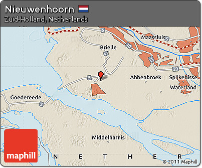 Shaded Relief Map of Nieuwenhoorn