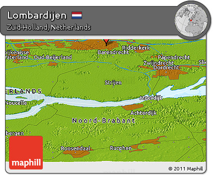 Physical Panoramic Map of Lombardijen