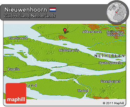 Physical Panoramic Map of Nieuwenhoorn