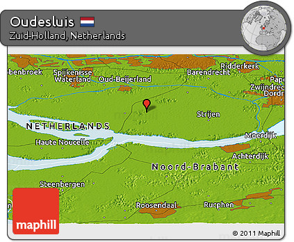 Physical Panoramic Map of Oudesluis