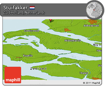 Physical Panoramic Map of Stuifakker