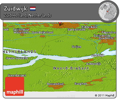 Physical Panoramic Map of Zuidwijk