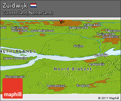 Physical Panoramic Map of Zuidwijk