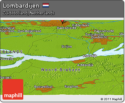 Physical Panoramic Map of Lombardijen