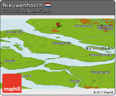 Physical Panoramic Map of Nieuwenhoorn