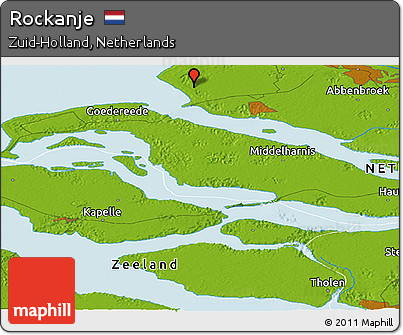 Physical Panoramic Map of Rockanje