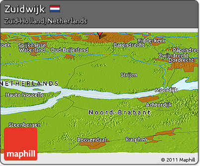Physical Panoramic Map of Zuidwijk