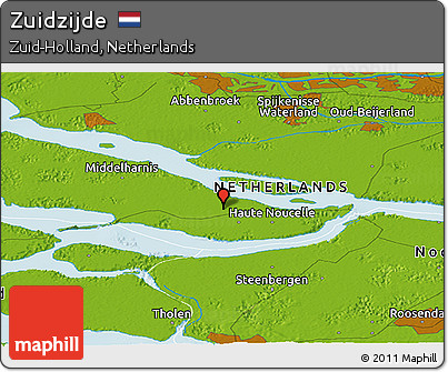 Physical Panoramic Map of Zuidzijde